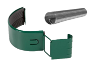Соединитель желоба в комплекте, сталь, d-125 мм, зеленый, Aquasystem