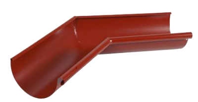 Детальное фото угол желоба внутренний 135 гр, сталь, d-125 мм, красный, aquasystem
