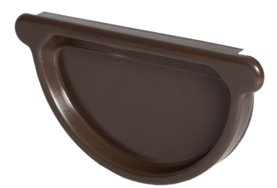 Детальное фото заглушка желоба универсальная, сталь, d-125 мм, коричневый, aquasystem