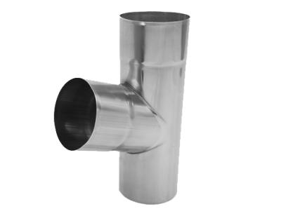 Детальное фото тройник трубы, цинк-титан, d-90 мм, aquasystem